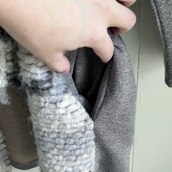 Anthropologie Dolan Nuage Open Mixed Knit Grey Beige Wool Mohair Cardigan Sz M - Picture 5 of 11